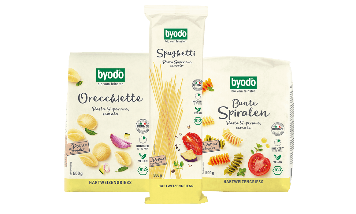 Byodo Pasta Semola vor transparentem Hintergrund